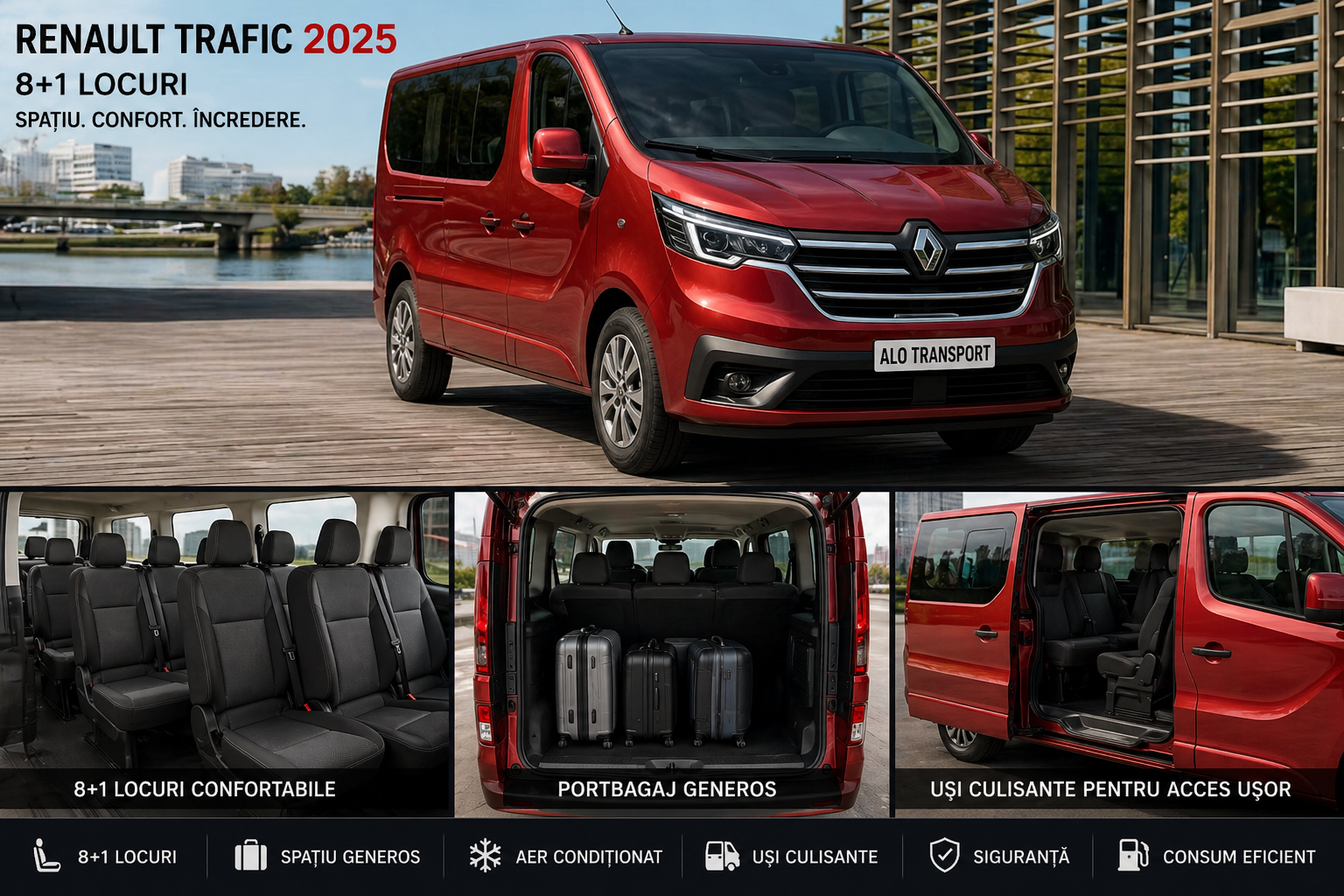 Microbuz Renault Trafic transport persoane Romania Europa